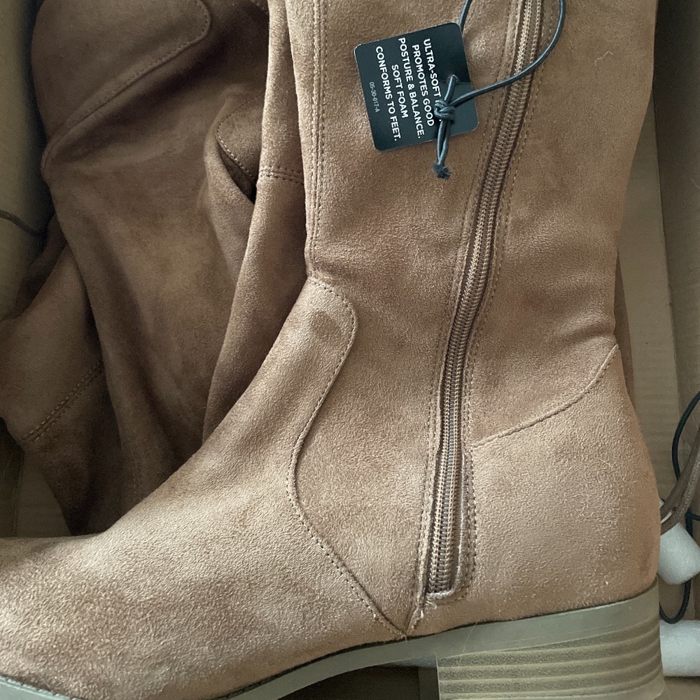 ANA PIXIE TAUPE over the knee boots